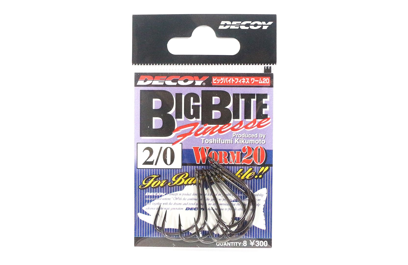 2938 Decoy Worm 20 Big Bite Finesse Wide Gap Hooks Size 2//0