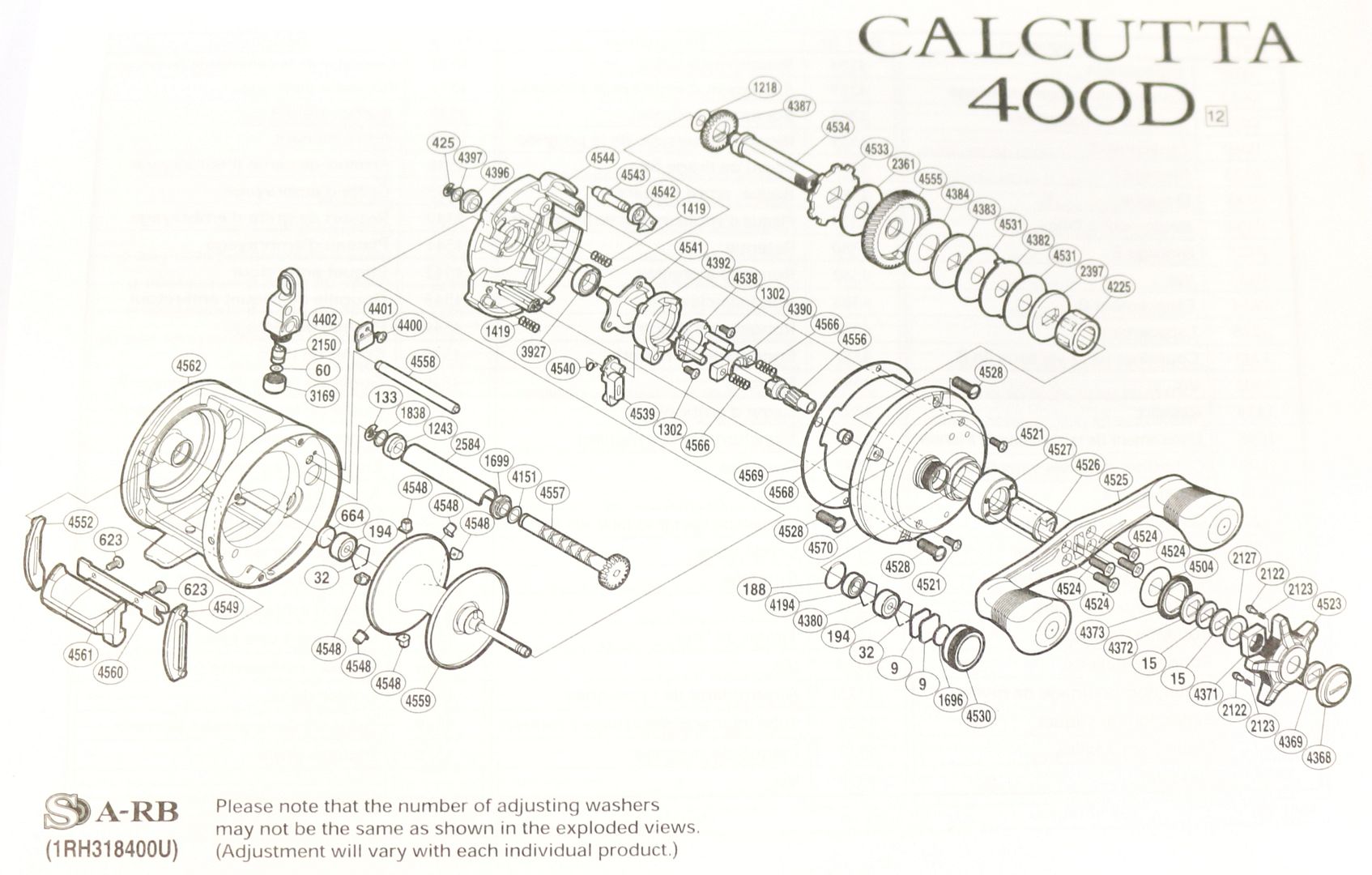 Shimano Calcutta 400 Parts Diagram