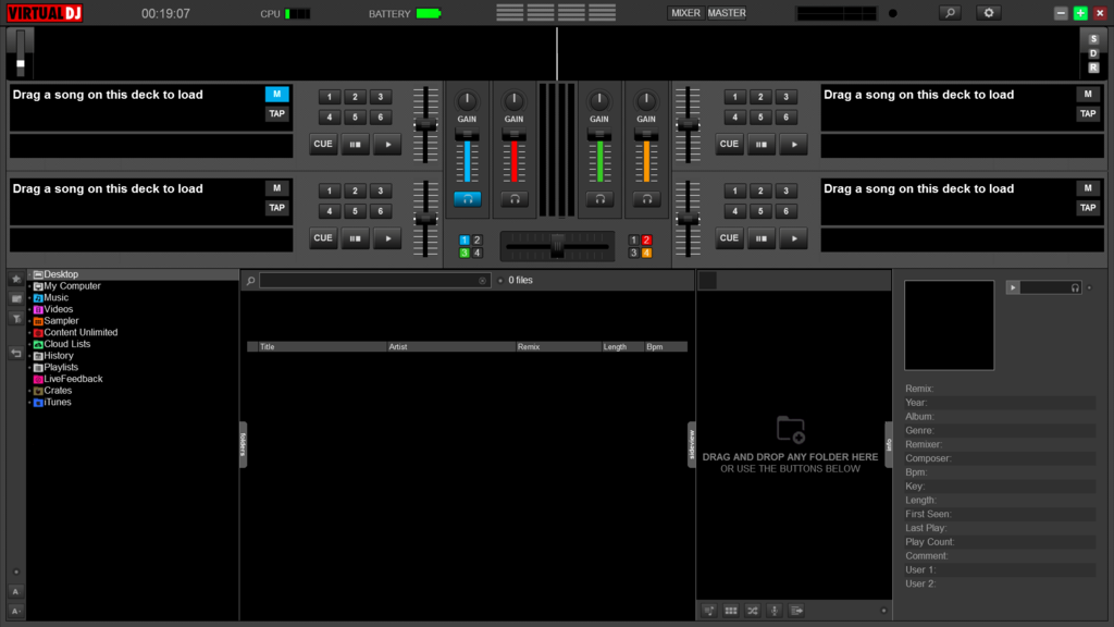Modified Virtual DJ 8 - 4 Deck Skin