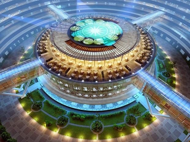 FPT Complex Đà Nẵng từ trên cao. Công trình sẽ là một Campus Xanh” đúng nghĩa theo tiêu chuẩn quốc tế.