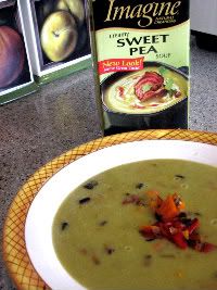Imagine Pea Soup with Roasted Red and Yellow Peppers