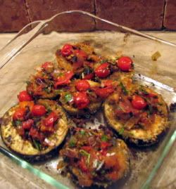 Breaded Eggplant with Herbed Tomato Topping