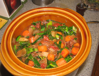 Beef Stew with Tomatoes, Turnips and Leeks