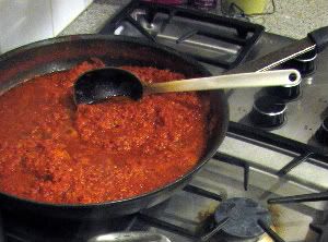 Cooking Down the Tomato Sauce