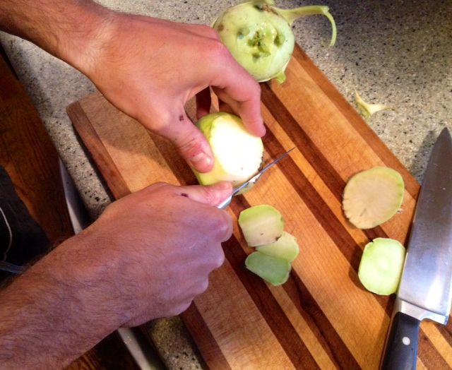 Peeling Kohlrabi