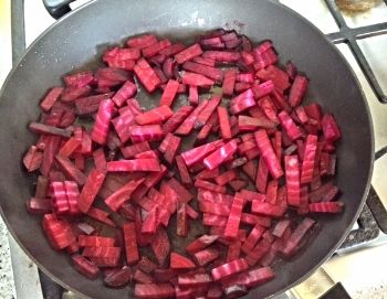 Sauteeing Beets