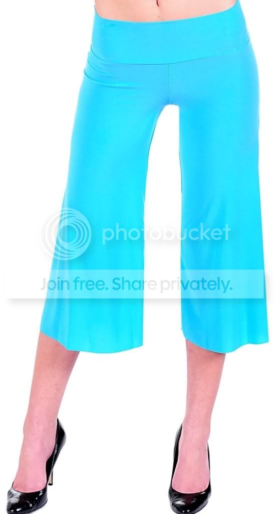 Wide Leg Gaucho/Palazzo Cropped Capri Pants/Slacks Candy Colors S M L | eBay
