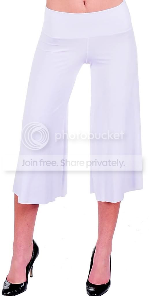 Wide Leg Gaucho/Palazzo Cropped Capri Pants/Slacks Candy Colors S M L | eBay