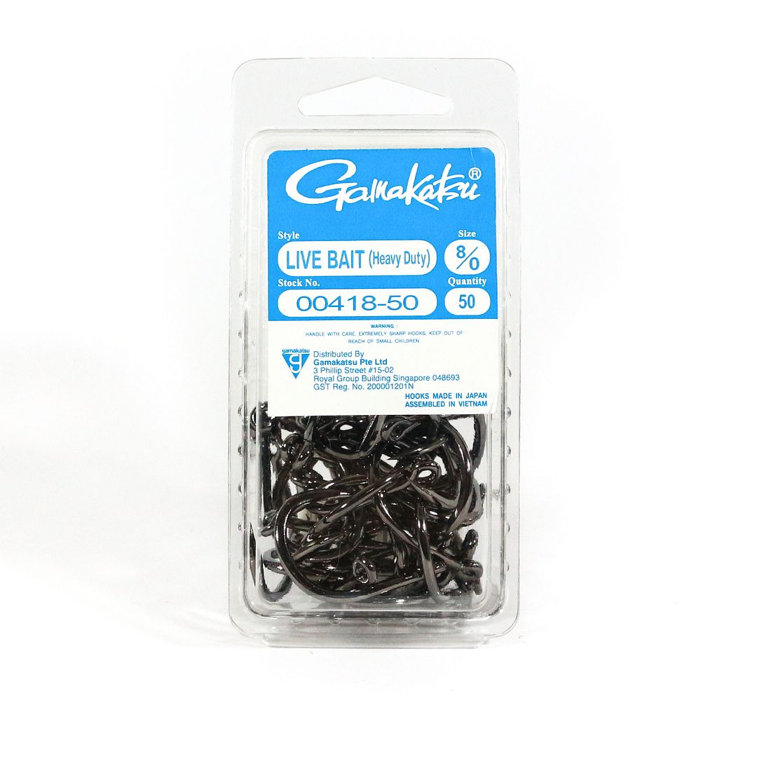 7 Per pack Gamakatsu Live Bait Heavy Duty Size 2//0 5437